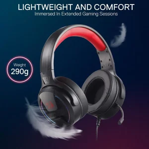 Redragon REBELLION H315 RGB Wired Gaming Headset with Noise Cancelling Microphone | 40mm Driver USB Gaming Headphones for PC & Laptop