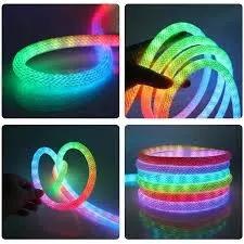 5M RGBIC Neon LED Rope Light – 5V USB, Smart App Control, Music Sync, Chasing Effects, Waterproof Flexible Strip