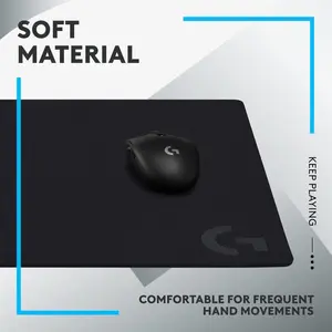 Logitech G640 Large Cloth Gaming Mouse Pad - 460 x 400 mm, Low-Friction Surface, Non-Slip Base (943-000090)