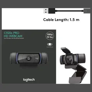 Logitech C920S Pro HD 1080p Webcam with Privacy Shutter - Stereo Microphones, Autofocus for Streaming & Meetings (960-001252)