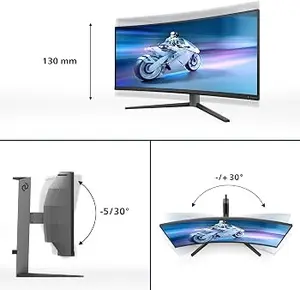 Philips Evnia 34M2C5500Q 34" WQHD Curved Ultrawide Gaming Monitor – 200Hz, 1500R Fast VA, 0.3ms Smart MBR