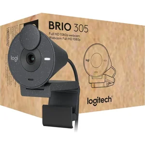 Logitech Brio 305 Business Series Full HD 1080p USB-C Webcam Graphite - Auto Light Correction, Privacy Shutter (960-001469)