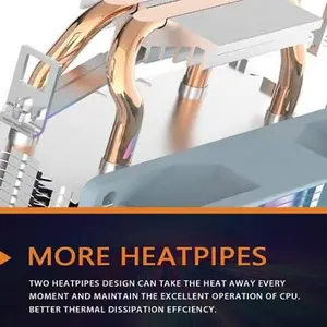 Darkflash ICE200 Pro RGB CPU Air Cooler - Dual Heat Pipe Design with 90mm LED Fan, Intel & AMD Support