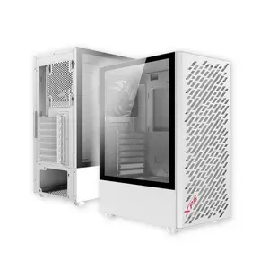 XPG VALOR AIR MT White Mid Tower Gaming Chassis, Tempered Glass ATX PC Case with 4 Pre-Installed Fans