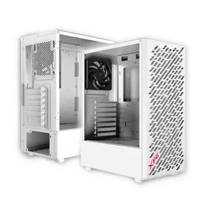 XPG VALOR AIR MT White Mid Tower Gaming Chassis, Tempered Glass ATX PC Case with 4 Pre-Installed Fans
