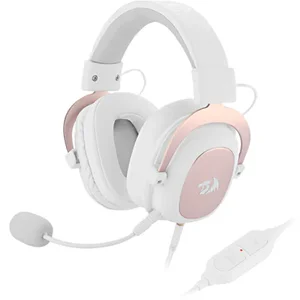 Redragon Zeus 2 White H510W 3-in-1 Wired Gaming Headset with 7.1 Surround Sound & Detachable Noise-Cancelling Microphone