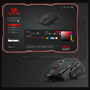 Redragon Viper M925 Wired RGB Gaming Mouse – 12400 DPI Optical Sensor, 9 Programmable Buttons, Ergonomic RGB Gaming Mouse for FPS, MOBA & Esports