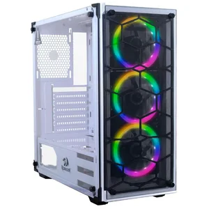 Redragon WHEEL JACK GC-606 White Gaming Case with 3 RGB Fans, Tempered Glass Side Panel & High Airflow Design