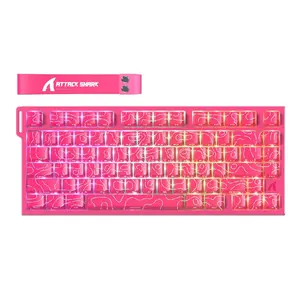 Attack Shark R82HE Rapid Trigger Wired Mechanical Gaming Keyboard – 8K Polling, 0.005mm RT Accuracy, Berry Red