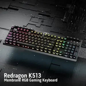 Redragon ADITYA K513 RGB Wired Gaming Keyboard – Mechanical Feel Membrane Keyboard with Rainbow RGB Backlighting for PC Gamers