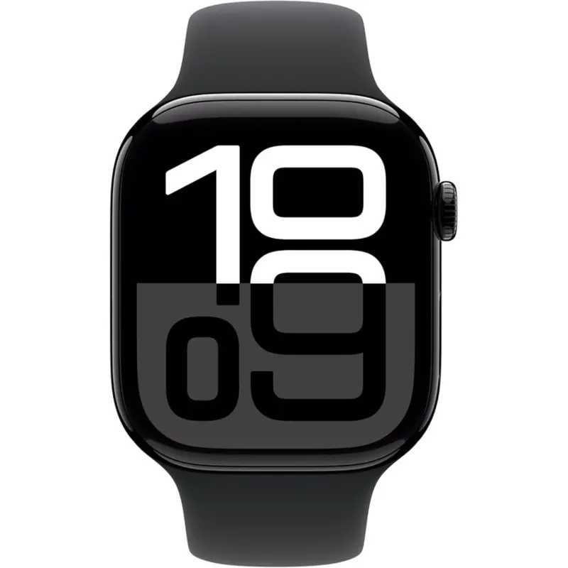 Apple Watch Series 10 GPS 46mm Jet Black Aluminum Case with Black Sport Band Smartwatch