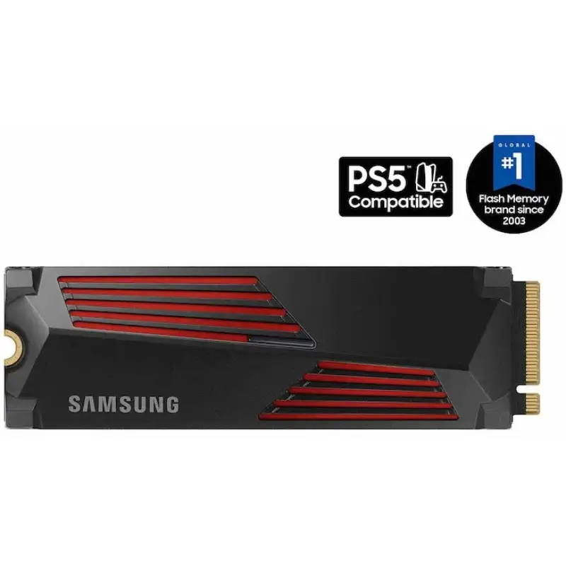 Samsung 990 PRO with Heatsink PCIe 4.0 NVMe M.2 (2280) SSD 1TB MZ-V9P1T0 – PS5 Compatible, Up to 7,450MB/s