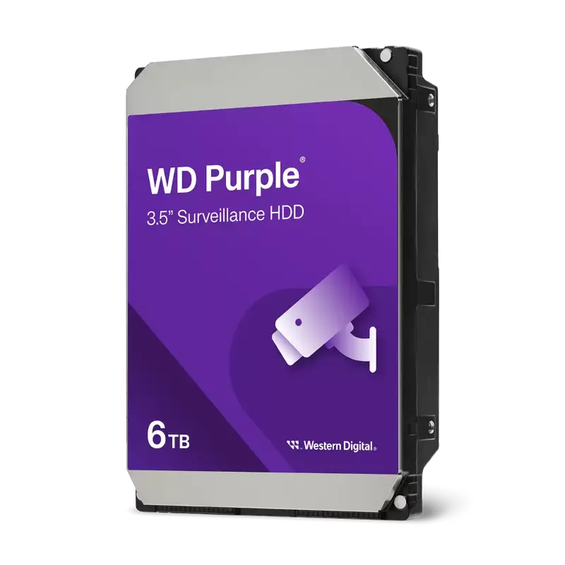 Western Digital WD Purple Surveillance Internal Hard Drive HDD, 6TB SATA 6Gb/s 128MB Cache 3.5", WD62PURZ