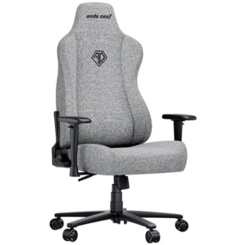 AndaSeat Novis XL Series Ergonomic Gaming Chair Ash Gray Linen Fabric XL Size AD23-XL-01-G-F Breathable Gaming Chair Head & Lumbar Support Office Chair