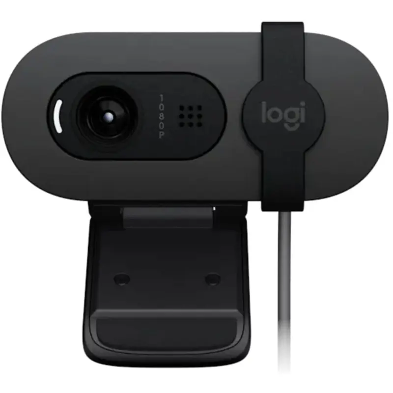 Logitech BRIO 105 FHD 1080p Business Webcam - Auto Light Balance, Certified for Google Meet, Privacy Shutter