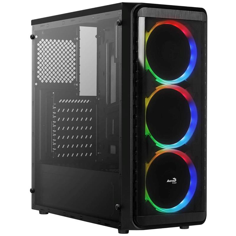 AeroCool SI-5200 Acrylic Edition RGB Mid-Tower ATX Gaming PC Case with 3 ARGB Fans