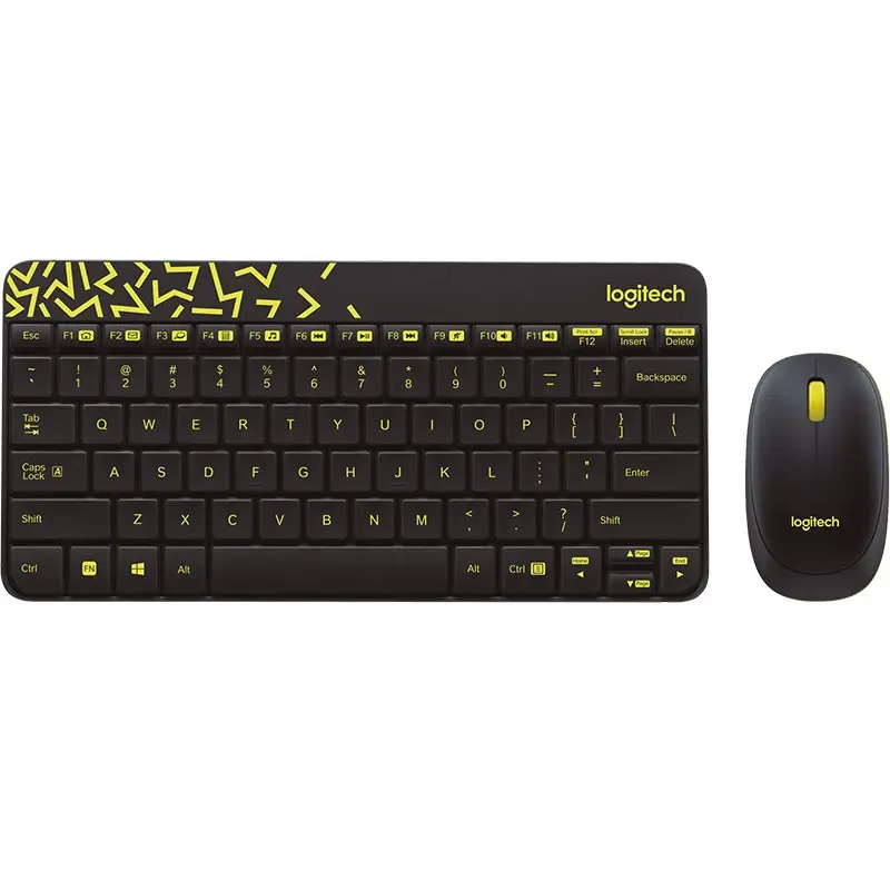 Logitech MK240 NANO Wireless Keyboard and Mouse Combo - Black / Chartreuse Yellow