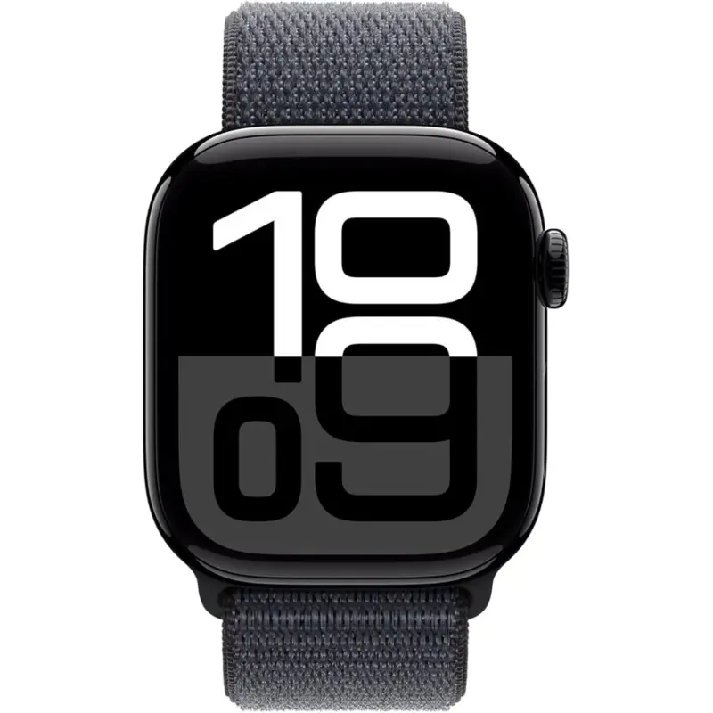 Apple Watch Series 10 42mm GPS Jet Black Aluminum Case with Ink Sport Loop Smartwatch
