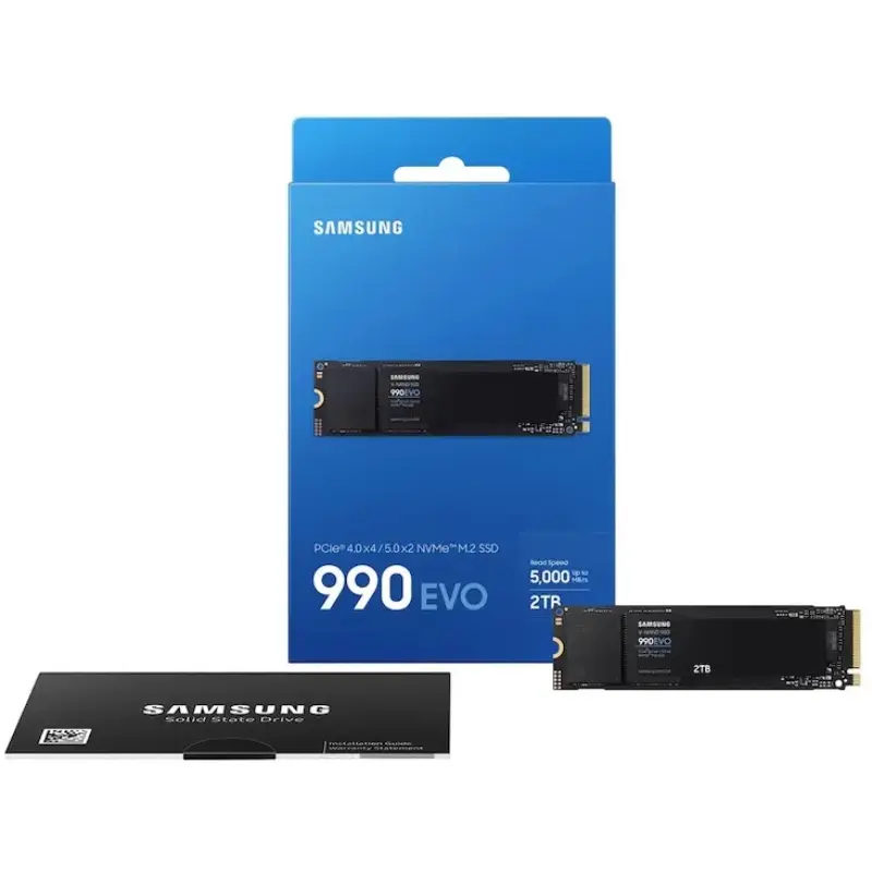 Samsung 990 EVO 2TB Internal SSD PCIe 4.0 x4 NVMe 2.0 M.2 2280 – Up to 5000MB/s