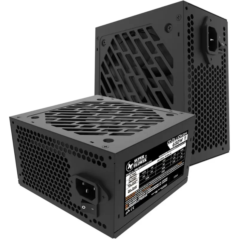 Super Flower ZILLION DW 650W Power Supply SF-650Z12DW, 80 Plus White, Non-Modular, 120mm HDB Fan, Black