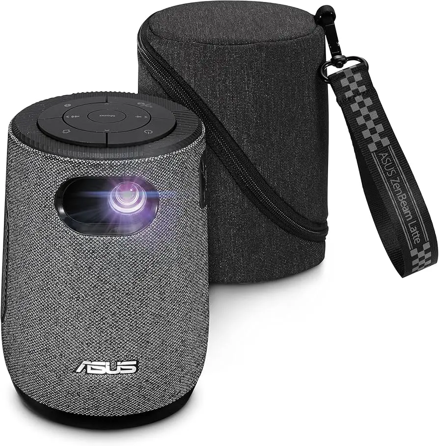 ASUS ZenBeam Latte L1 Portable LED Projector 300 Lumens Wireless Mini Projector with Bluetooth Speaker for Home Entertainment