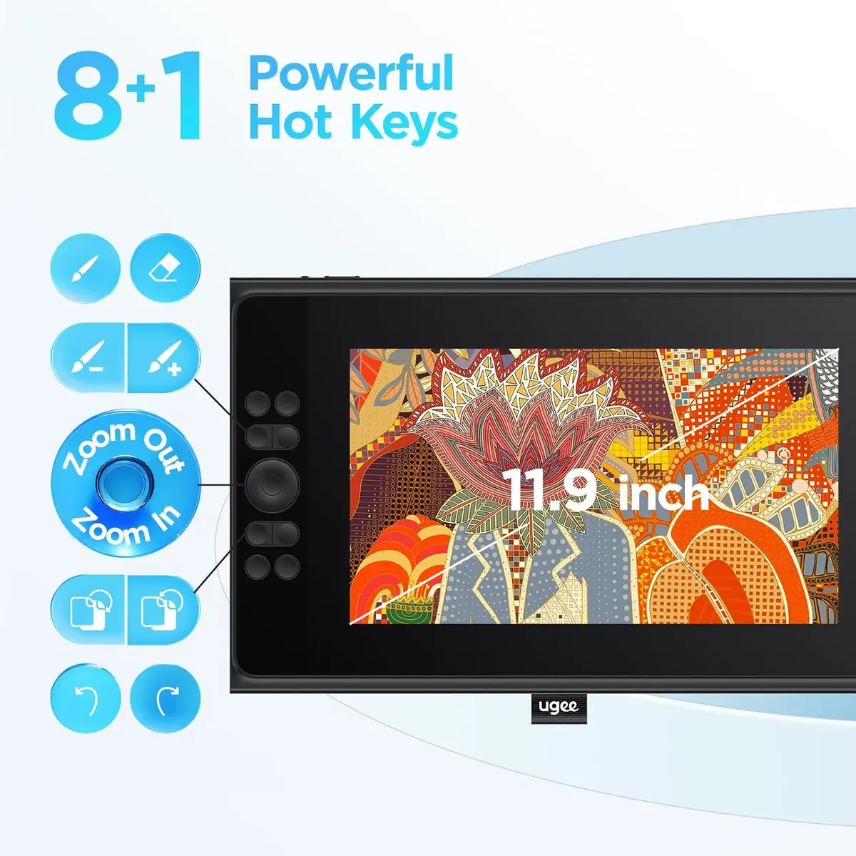 UGEE UE12 Plus Drawing Pen Display 11.9" Full HD Graphics Tablet Monitor