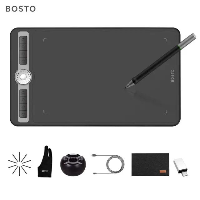 BOSTO T1060TKD 16K Drawing Tablet 10x6" Graphics Tablet with 16384 Pressure Levels & Dial Controller