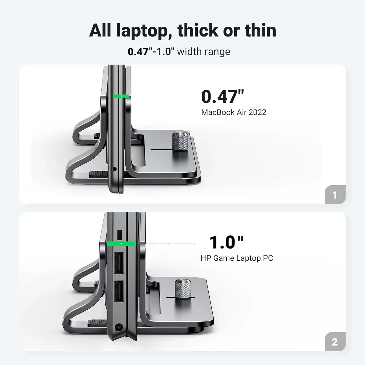UGREEN Vertical Laptop Stand Space Saving Holder for MacBook Notebook Desk Setup
