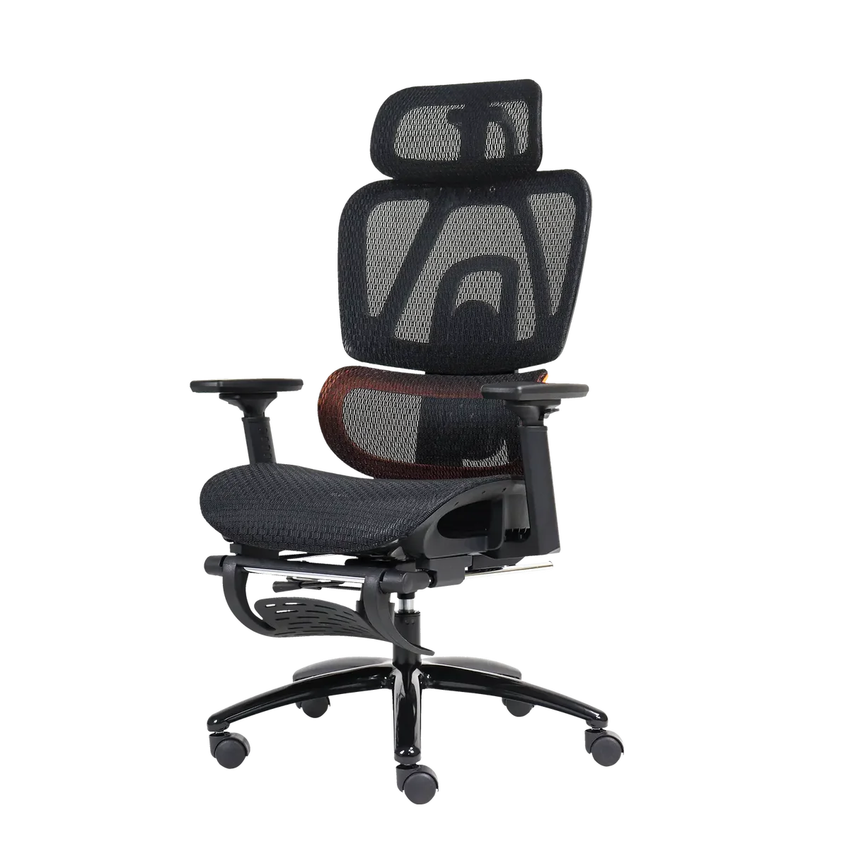 Meetion CHR 32 Gaming Chair – Black/Orange, Adjustable Handrail, Recliner, Max 130KG