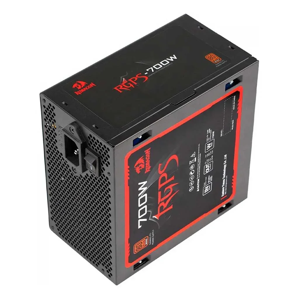 Redragon PS026 700W 80 Plus Bronze Non-Modular Power Supply with Active PFC, PCIe Support & Silent Cooling Fan