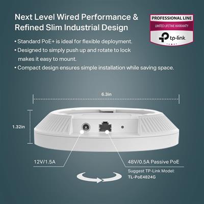 TP-Link EAP650 AX3000 Ceiling Mount WiFi 6 Access Point | Omada Mesh | PoE+ Powered