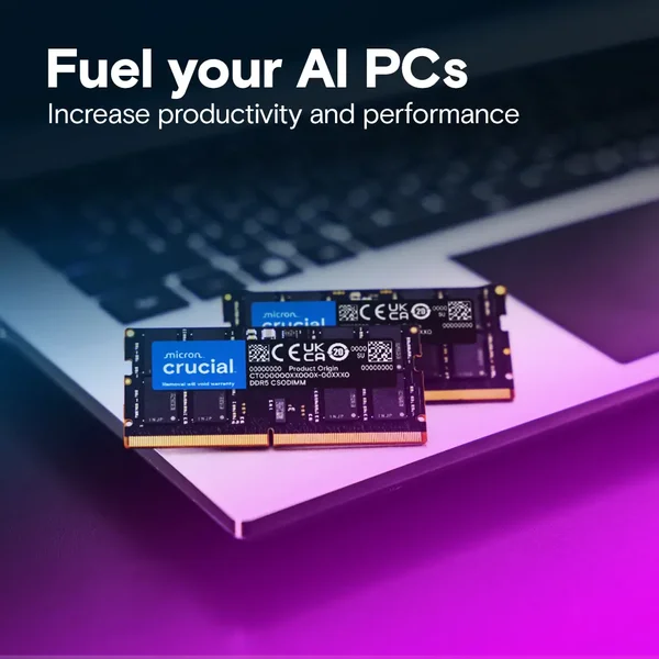 Crucial 32GB (16GBx2) 6400MHz CL52 DDR5 Laptop CSODIMM Memory Kit