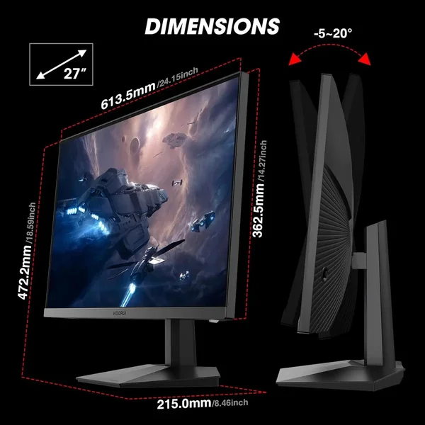 Koorui GN06 Monitor, 27" Gaming Monitor