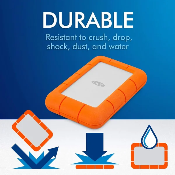  Seagate LaCie Rugged USB-C 2TB External Hard Drive Portable HDD 