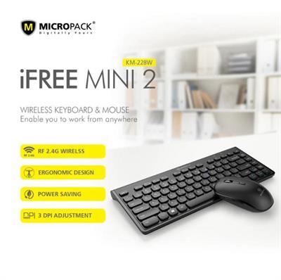 Micropack KM-228W Wireless Combo Set iFree Mini 2 Slim Keyboard & Mouse  