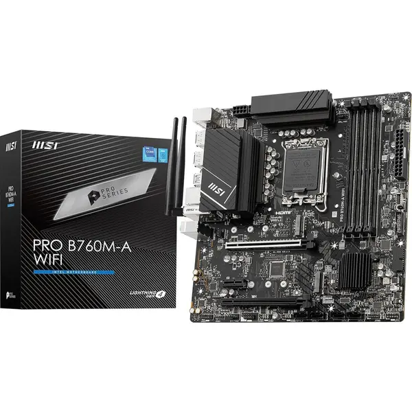 MSI Pro B760M-A Wifi DDR5 Intel 12/13/14th Gen microATX Motherboard