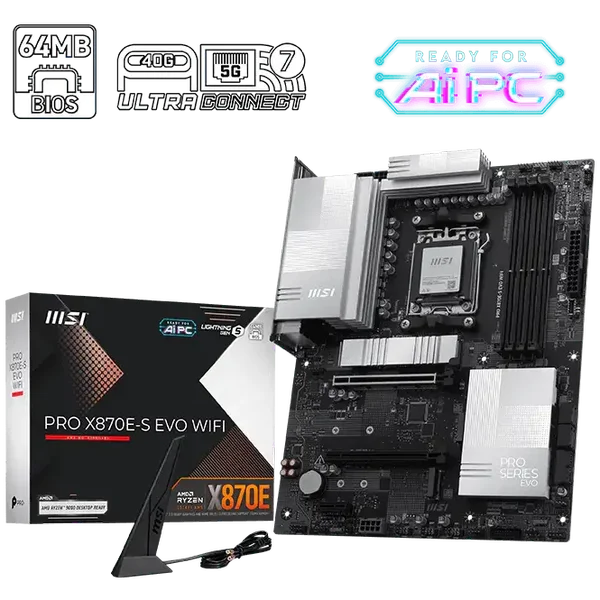 MSI Pro X870E-S EVO Wifi DDR5 AMD AM5 ATX Motherboard