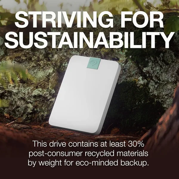 Seagate Ultra Touch 2TB External HDD, Post-Consumer Recycled material