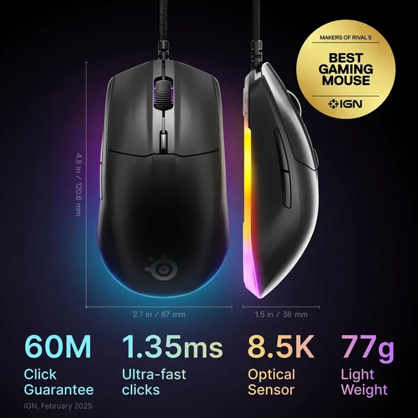 SteelSeries Rival 3 Gen 2 Gaming Mouse 