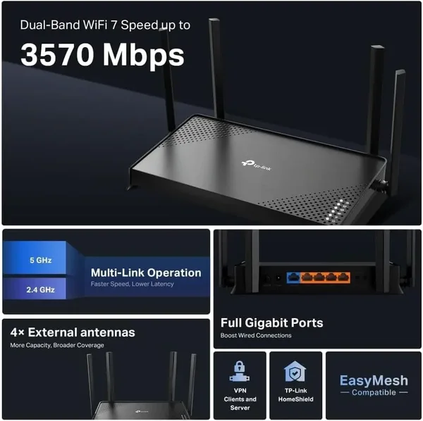TP-Link Archer BE220 Dual-Band WiFi 7 Router