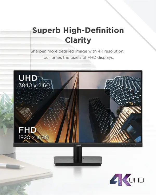 ViewSonic VA3208-4K-MHD 32 Inch 4K Monitor with Built-in Speakers