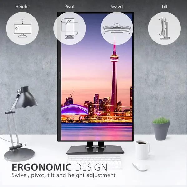 ViewSonic VP3256-4K 32 Inch 4K UHD IPS Ergonomic Monitor with Ultra-Thin Bezels