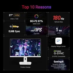 ASUS ROG STRIX  XG27ACS-W 27” QHD (2560x1440) HDR400 USB-C GAMING MONITOR 