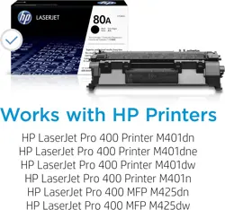 HP 80A Black LaserJet Toner Cartridge