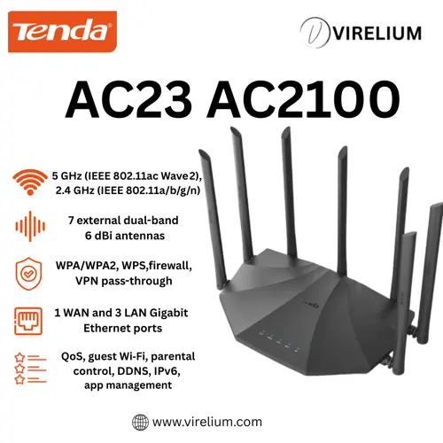 Tenda AC23 AC2100 Smart Dual Band Gigabit Wifi Router | Used