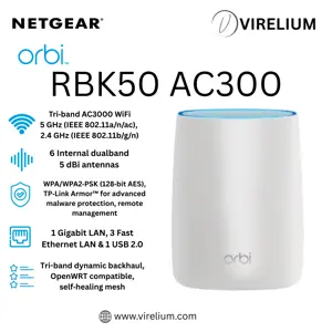NETGEAR Orbi RBK50 AC3000 Tri-Band Wi-Fi System