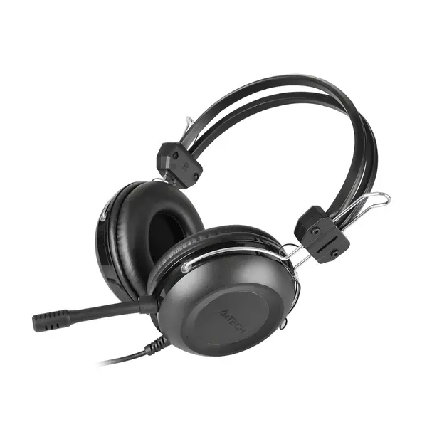 A4-TECH HU-35 ComfortFit Stereo USB Headset – Wired USB Headphones with Mic (Black)