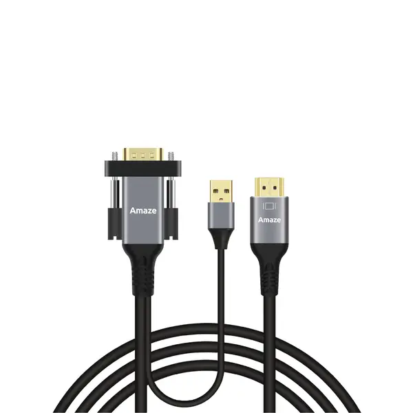 Amaze A835 VGA to HDMI Cable – Full HD Video Converter with Audio Support