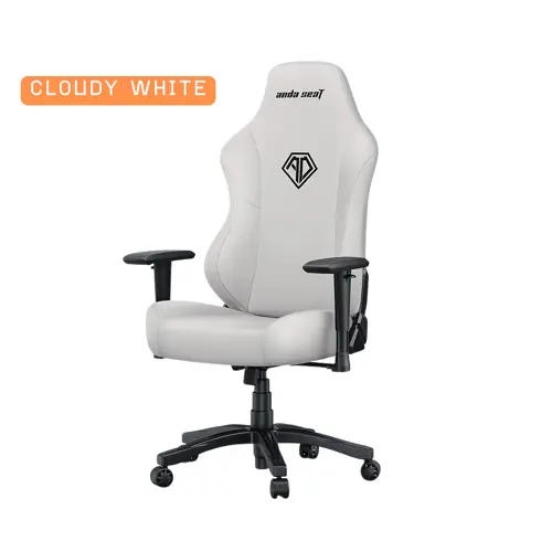 Anda Seat Phantom 3 Premium Gaming Chair, Ergonomic Design, DuraXtra™ Leatherette, Stormy Black, Clowdy White (PVC) & Carbon Black (Fabric)