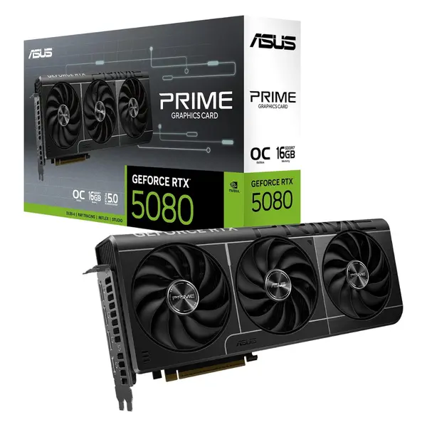 ASUS Prime GeForce RTX 5080 OC Edition 16GB GDDR7 Graphics Card – 256-bit, PCIe 5.0, PRIME-RTX5080-O16G